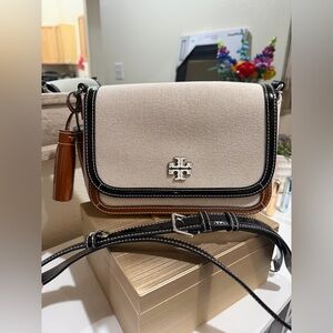 Tory Burch Thea Flap Crossbody Canvas